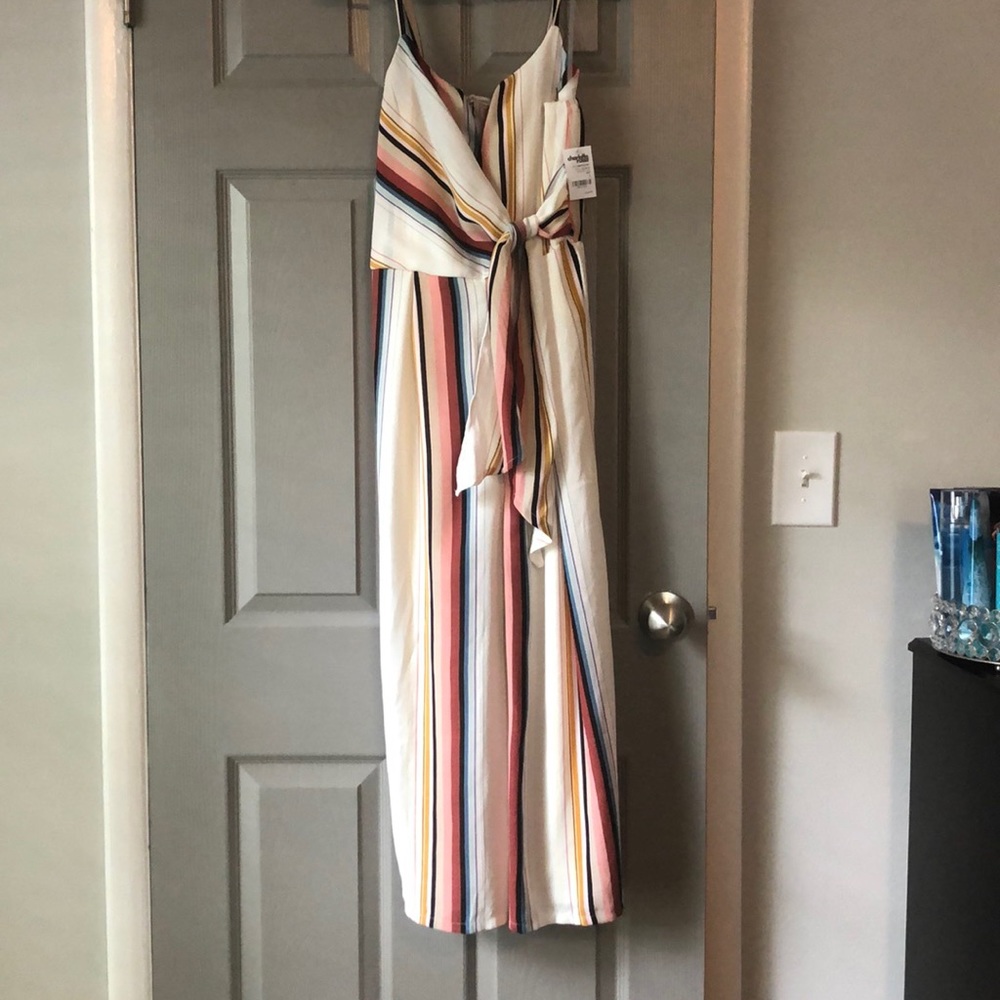 Multicolor Striped Wide Leg Jumpsuit